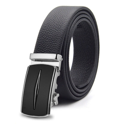 Ceinture à cliquet en cuir véritable pour homme avec boucle à clic automatique | DB-1