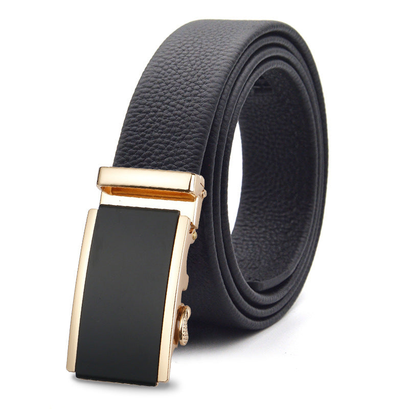 Ceinture à cliquet en cuir véritable pour homme avec boucle à clic automatique | DB-1