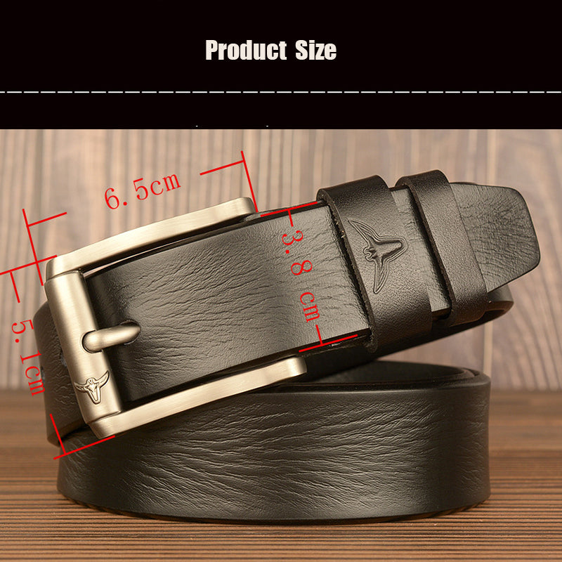 Ceinture en cuir véritable de qualité supérieure pour homme, non cousue, pour le travail, avec boîte cadeau | TCZK05