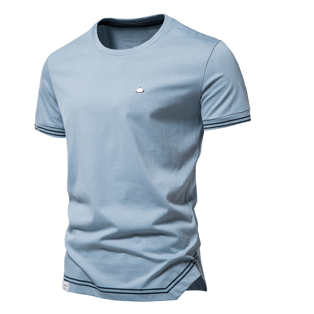 T-shirt a maniche corte con scollo a giro da uomo, stile business-TS185