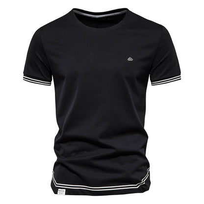 T-shirt a maniche corte con scollo a giro da uomo, stile business-TS185