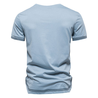 T-shirt a maniche corte con scollo a giro da uomo, stile business-TS185