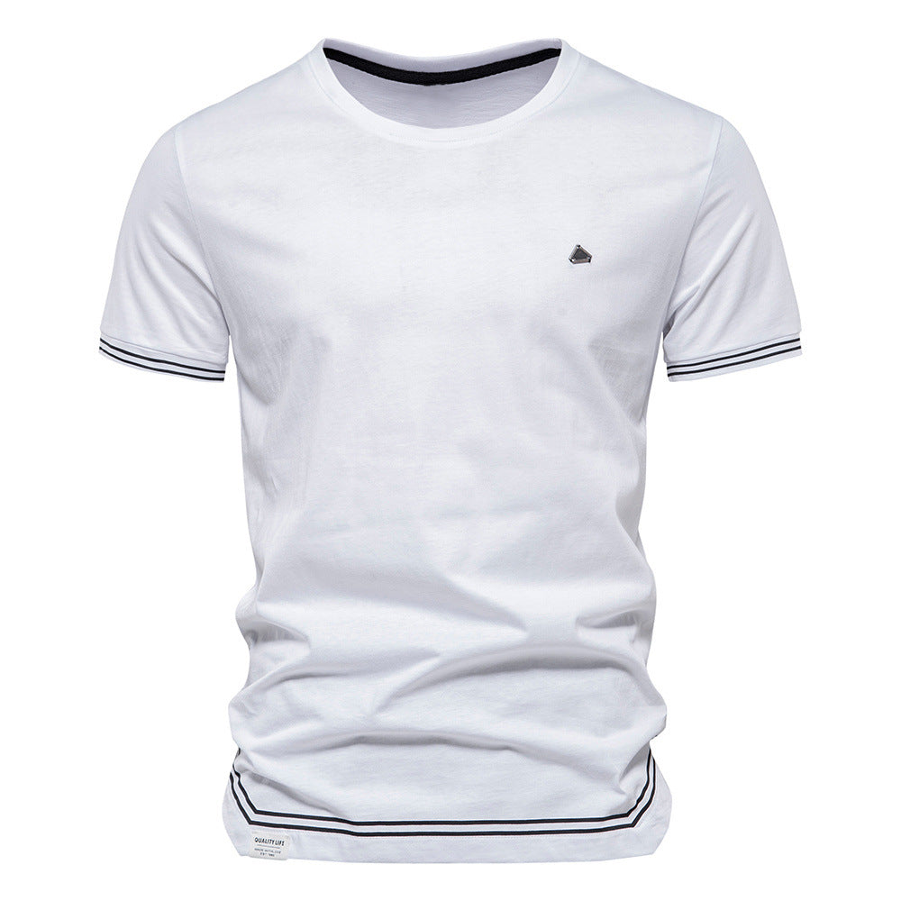 T-shirt a maniche corte con scollo a giro da uomo, stile business-TS185