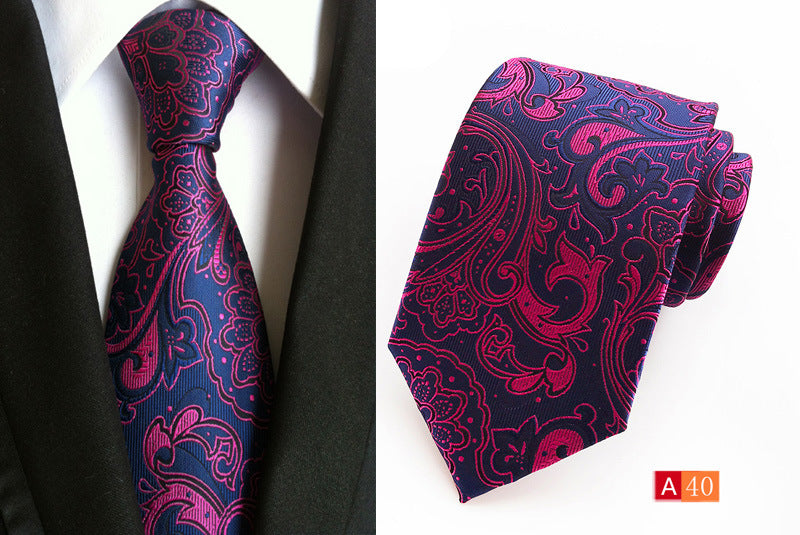 Herren-Krawatte mit Paisley-Blumenmuster, Seidenkrawatte für formelle Geschäftsfeiern | A039
