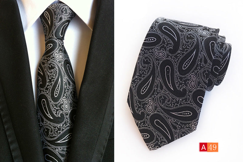 Herren-Krawatte mit Paisley-Blumenmuster, Seidenkrawatte für formelle Geschäftsfeiern | A039