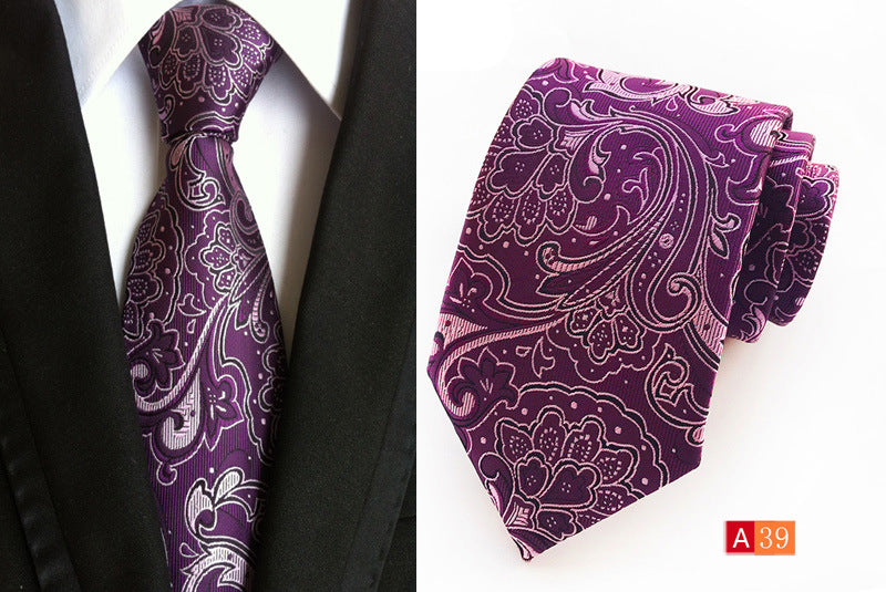 Herren-Krawatte mit Paisley-Blumenmuster, Seidenkrawatte für formelle Geschäftsfeiern | A039