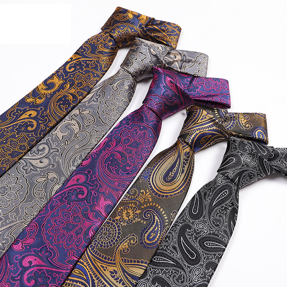 Herren-Krawatte mit Paisley-Blumenmuster, Seidenkrawatte für formelle Geschäftsfeiern | A039