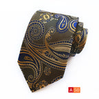 Herren-Krawatte mit Paisley-Blumenmuster, Seidenkrawatte für formelle Geschäftsfeiern | A039