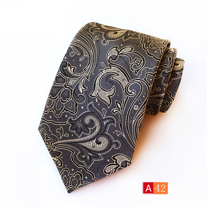 Herren-Krawatte mit Paisley-Blumenmuster, Seidenkrawatte für formelle Geschäftsfeiern | A039