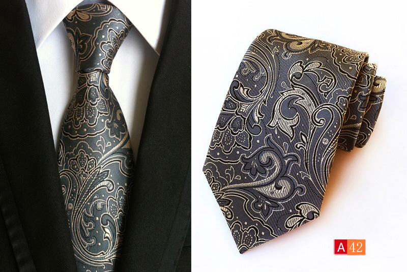 Herren-Krawatte mit Paisley-Blumenmuster, Seidenkrawatte für formelle Geschäftsfeiern | A039