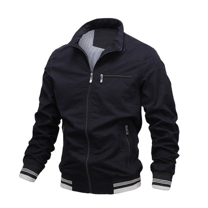 Men's Bomber Jackets Lightweight Windbreaker Spring Fall Full Zip Active Coat Outwear | V01