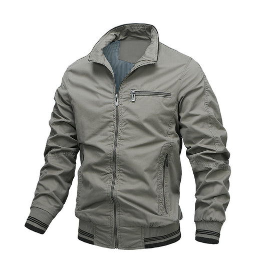 Vestes aviateur pour hommes coupe-vent léger printemps automne manteau actif à fermeture éclair complète vêtements d'extérieur | V01