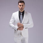 Premium Cotton Blend Gents Suit Smart Fit Suits Work Wedding Casual Business Tuxedo 2 Piece Set
