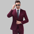 Premium Cotton Blend Gents Suit Smart Fit Suits Work Wedding Casual Business Tuxedo 2 Piece Set