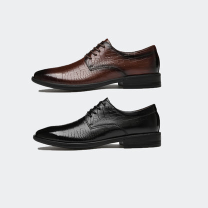 Chaussures Oxford exotiques en cuir véritable à imprimé crocodile pour hommes-x2108