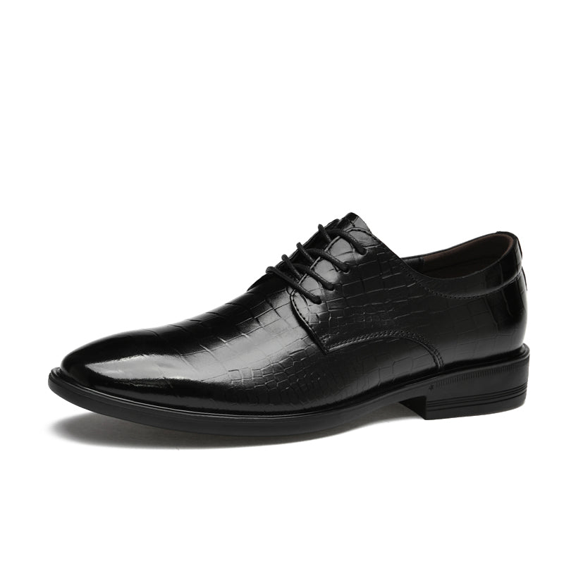 Exotische Herren Oxford-Schuhe aus echtem Leder mit Krokodilmuster-x2108