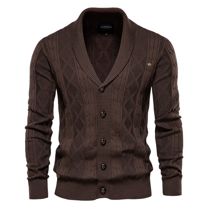 Mens Cable Knit Cardigan Sweater Casual Cardigans |Y168