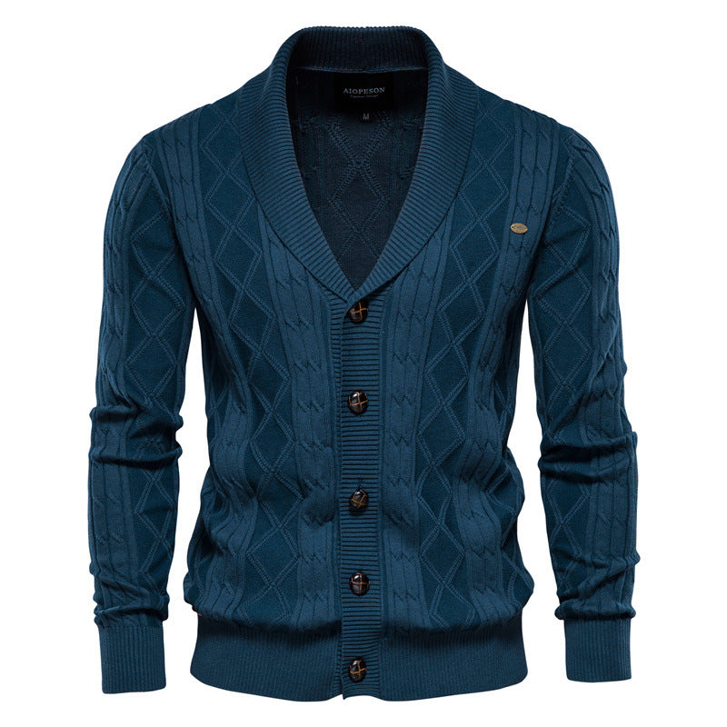 Mens Cable Knit Cardigan Sweater Casual Cardigans |Y168