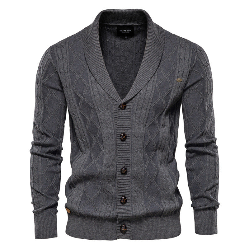 Mens Cable Knit Cardigan Sweater Casual Cardigans |Y168