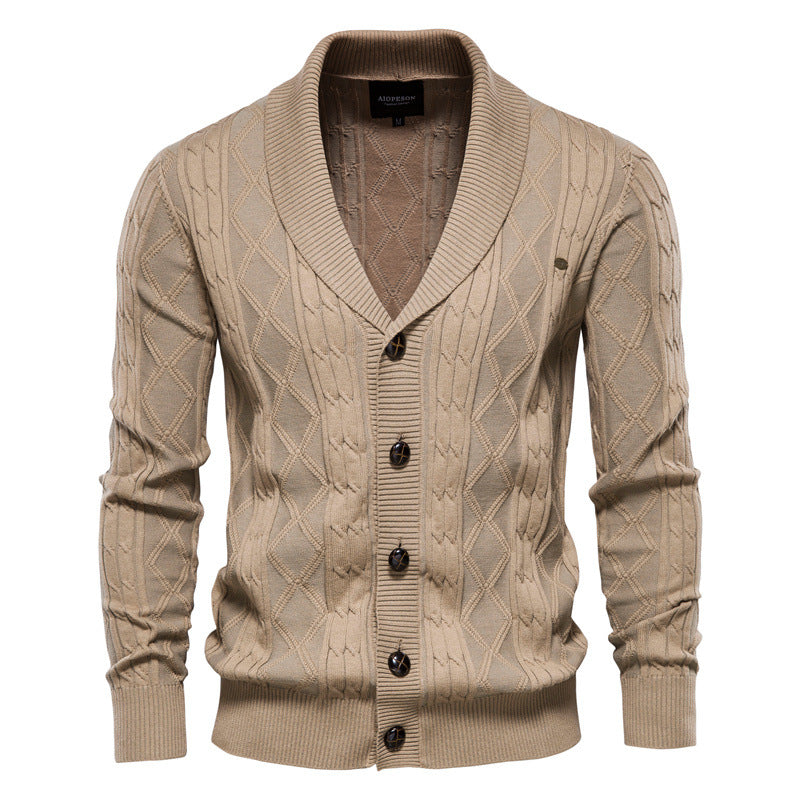 Mens Cable Knit Cardigan Sweater Casual Cardigans |Y168