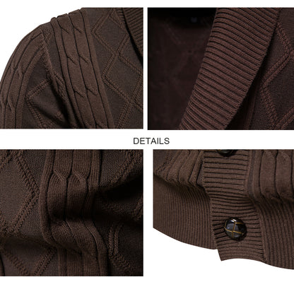 Mens Cable Knit Cardigan Sweater Casual Cardigans |Y168