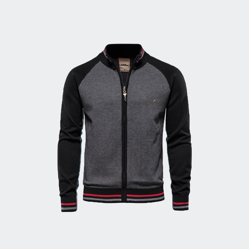 Lässiger Herren-Cardigan mit durchgehendem Reißverschluss und Taschen -Y200