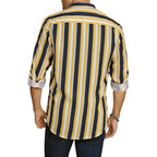 Lässige Langarm-Button-Down-Hemden für Herren mit Streifen | MC255371