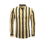 Lässige Langarm-Button-Down-Hemden für Herren mit Streifen | MC255371