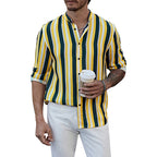 Lässige Langarm-Button-Down-Hemden für Herren mit Streifen | MC255371