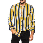 Lässige Langarm-Button-Down-Hemden für Herren mit Streifen | MC255371