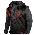 Herren Vintage Outdoor Tactical Schnür-Kapuzen-T-Shirt | 6PH2 