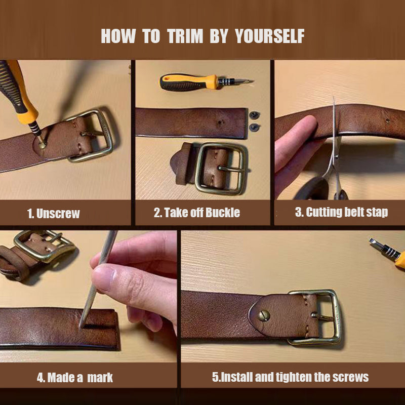 Genuine Full Grain Leather Mock Print 38mm Harness Belt Strap | TCZK06