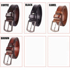 Herren-Ledergürtel, 100 % Vollnarbenleder, massiver Echtledergürtel, 3,3 cm Breite | N8100