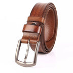 Herren-Ledergürtel, 100 % Vollnarbenleder, massiver Echtledergürtel, 3,3 cm Breite | N8100