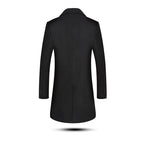 Klassischer Slim Fit Herren-Peacoat aus Wollmischung, zweireihig, mittellang | 1721