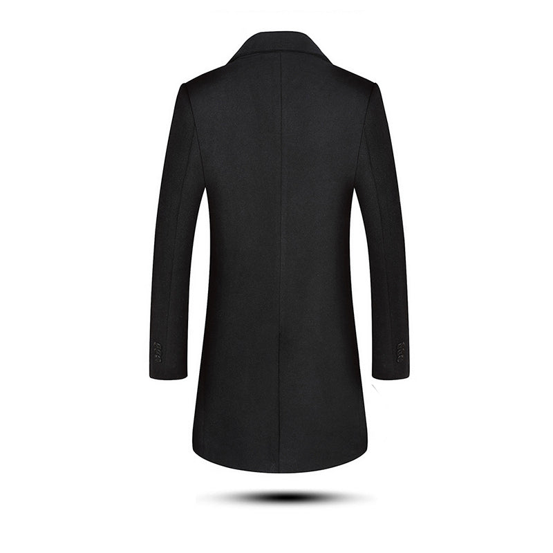 Cappotto da uomo classico slim fit doppiopetto medio lungo in misto lana | 1721