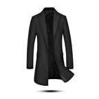 Klassischer Slim Fit Herren-Peacoat aus Wollmischung, zweireihig, mittellang | 1721
