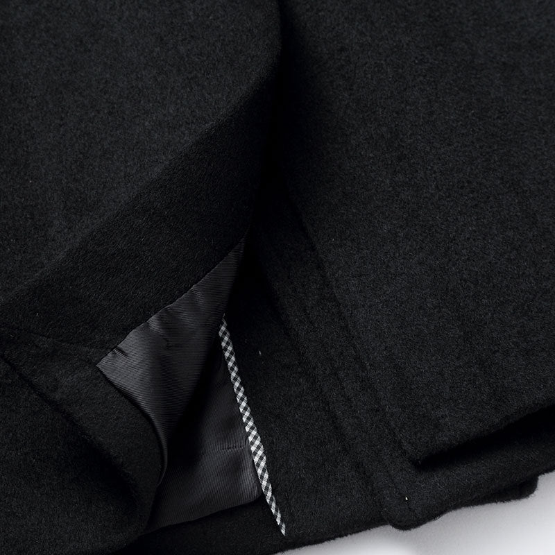 Klassischer Slim Fit Herren-Peacoat aus Wollmischung, zweireihig, mittellang | 1721