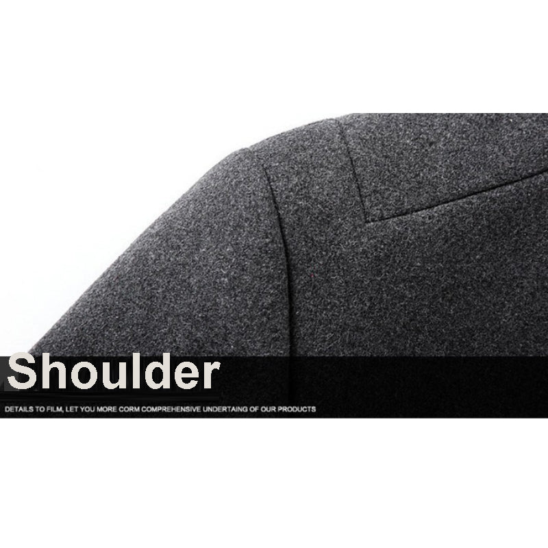 Herren Trenchcoats mit Stehkragen, mittellang, einreihig, Wollmantel | 825