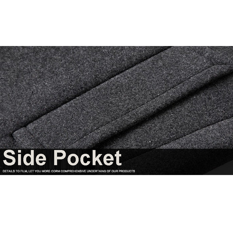 Herren Trenchcoats mit Stehkragen, mittellang, einreihig, Wollmantel | 825