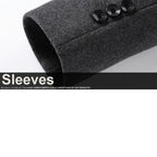 Herren Trenchcoats mit Stehkragen, mittellang, einreihig, Wollmantel | 825