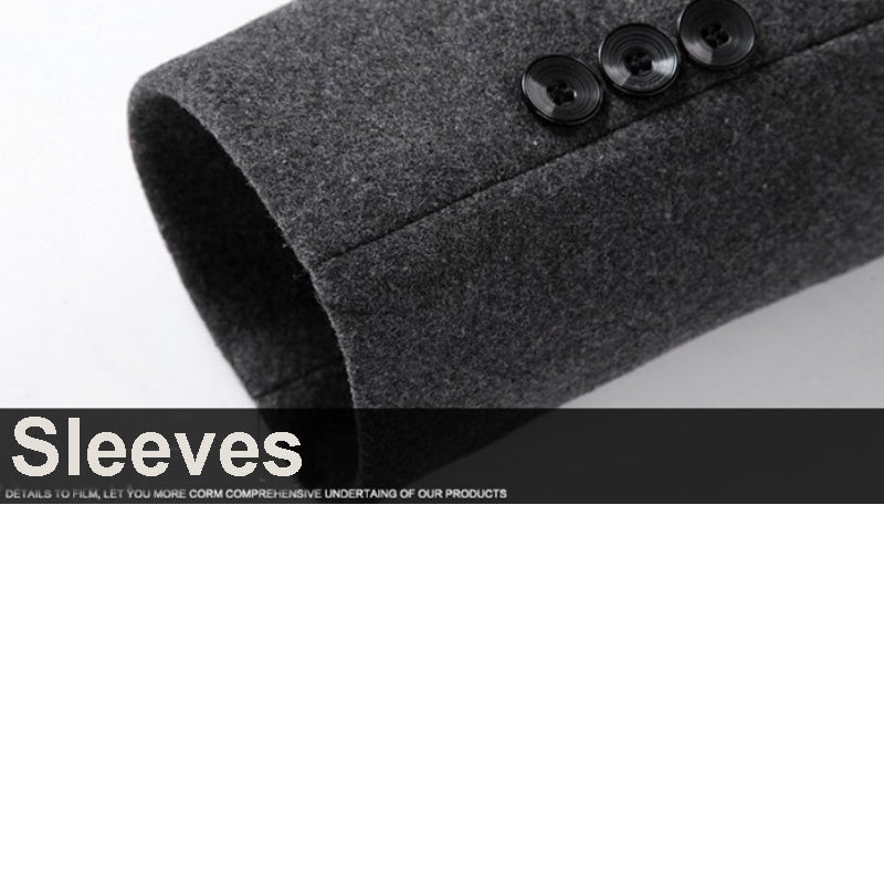 Herren Trenchcoats mit Stehkragen, mittellang, einreihig, Wollmantel | 825