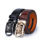 Herren-Ratschengürtel aus echtem Leder im Krokodil-Stil für Jeans, Freizeithosen und Anzüge – erhältlich in den Taillenweiten 28–46 Zoll