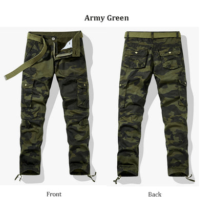 Pantalon cargo D Grey Camo Flex pour homme, coupe décontractée, jambe droite, pantalon décontracté avec plusieurs poches