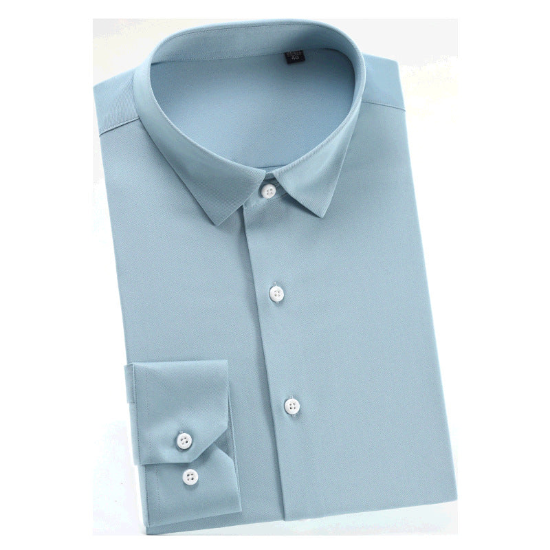 Men's Spring Bamboo Fibre Solid Slim Fit Long Button Up Shirts  | ZXW1