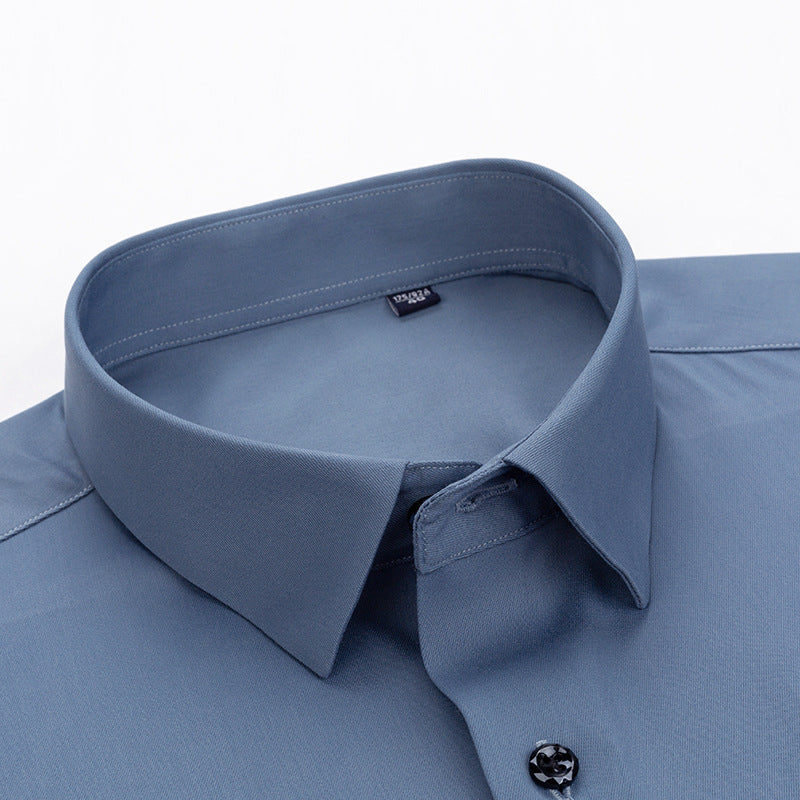 Modal Men's Dress Shirts Solid Long Sleeve Stretch Formal Shirt | C2080