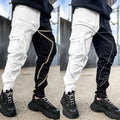 Hip Hop Herren Cargohose Haremshose mit elastischem Bund und Kordelzug und Taschen |