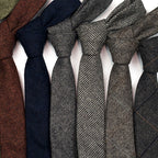 Herren-Krawatte aus Wolle und Kaschmir, kariert, lässig, formell, schmal, Tweed-Muster | Y-112