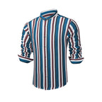 Lässige Langarm-Button-Down-Hemden für Herren mit Streifen | MC255371