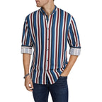 Lässige Langarm-Button-Down-Hemden für Herren mit Streifen | MC255371